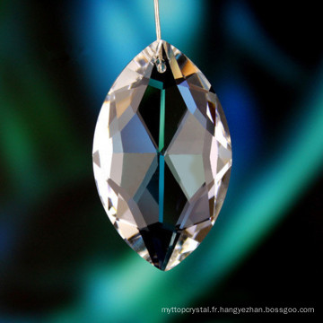 cristal décoratif accrochant, perle de cristal de feuille pour des faveurs de mariage
